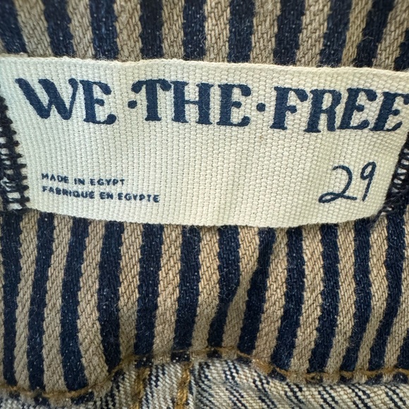 Free People Jayde Railroad Flare Jean in Train Car Stripe Front Pockets Size 29 - Picture 10 of 15